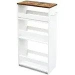 4 Tier Rolling Slim Storage Kitchen Organizer Cart with Handle