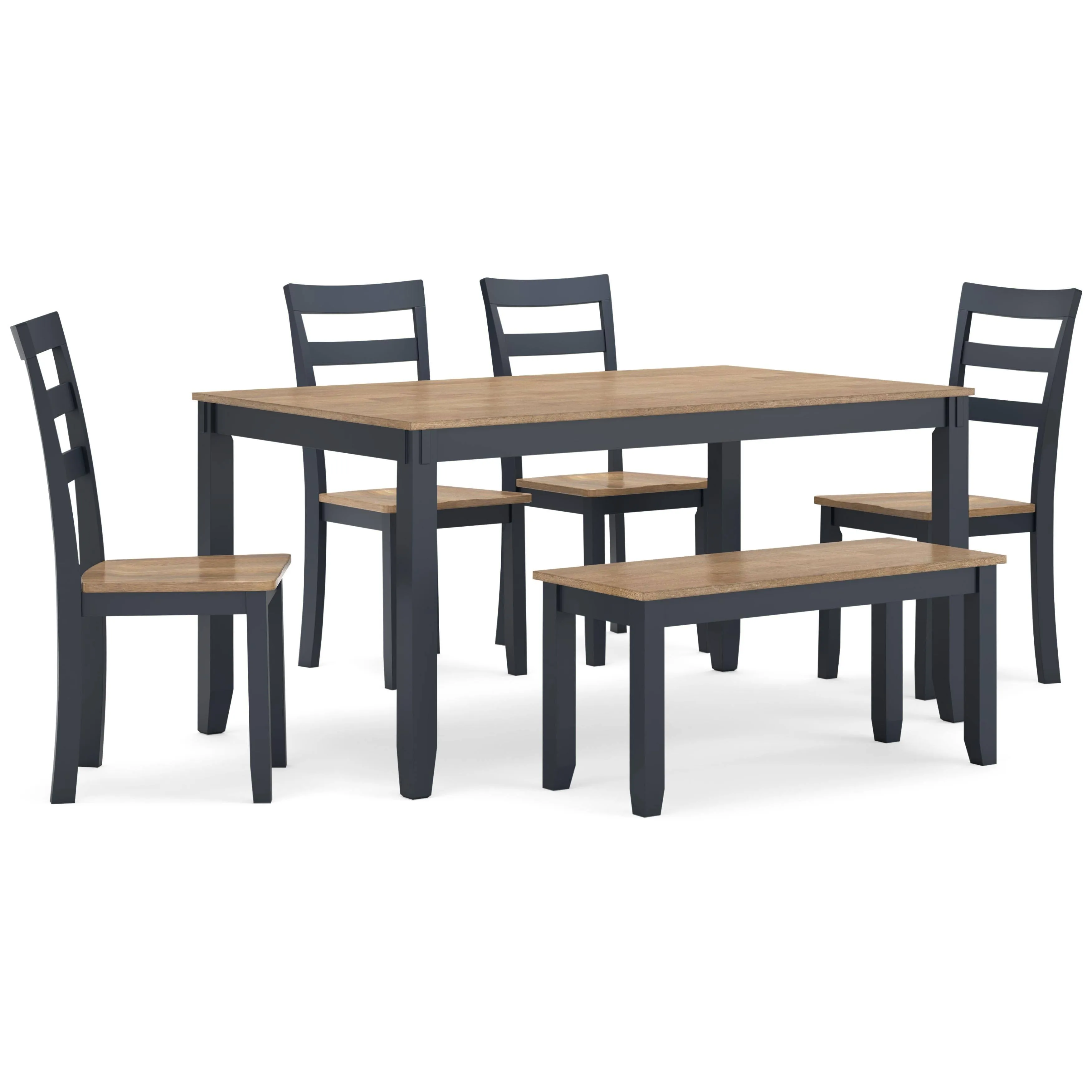 Ashley Gesthaven Dining Table with 4 Chairs and Bench (Set of 6)