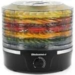 Elite Gourmet EFD319BNG Food Dehydrator 5 BPA-Free 11.4" Trays Adjustable Temperature Controls Jerky Herbs Fruit Veggies Dried Snacks Black