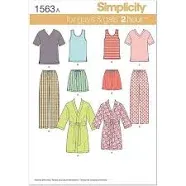 Simplicity US1563A Easy to Sew Teen's, Men's and Women's Pajama Sewing Pattern Kit, Code 1563, Sizes XS-XL