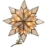 Kurt Adler 8.5&#034; Capiz Star Tree Topper w/ 10 Clear Lights~Christm<wbr/>as~DISCOUNTED