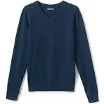 Lands' End Boys School Uniform Cotton Modal Fine Gauge V-Neck Sweater - Classic Navy