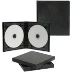 Neil Enterprises, Inc Classic Black Leather Double CD/DVD Holder - Holds 2 Discs