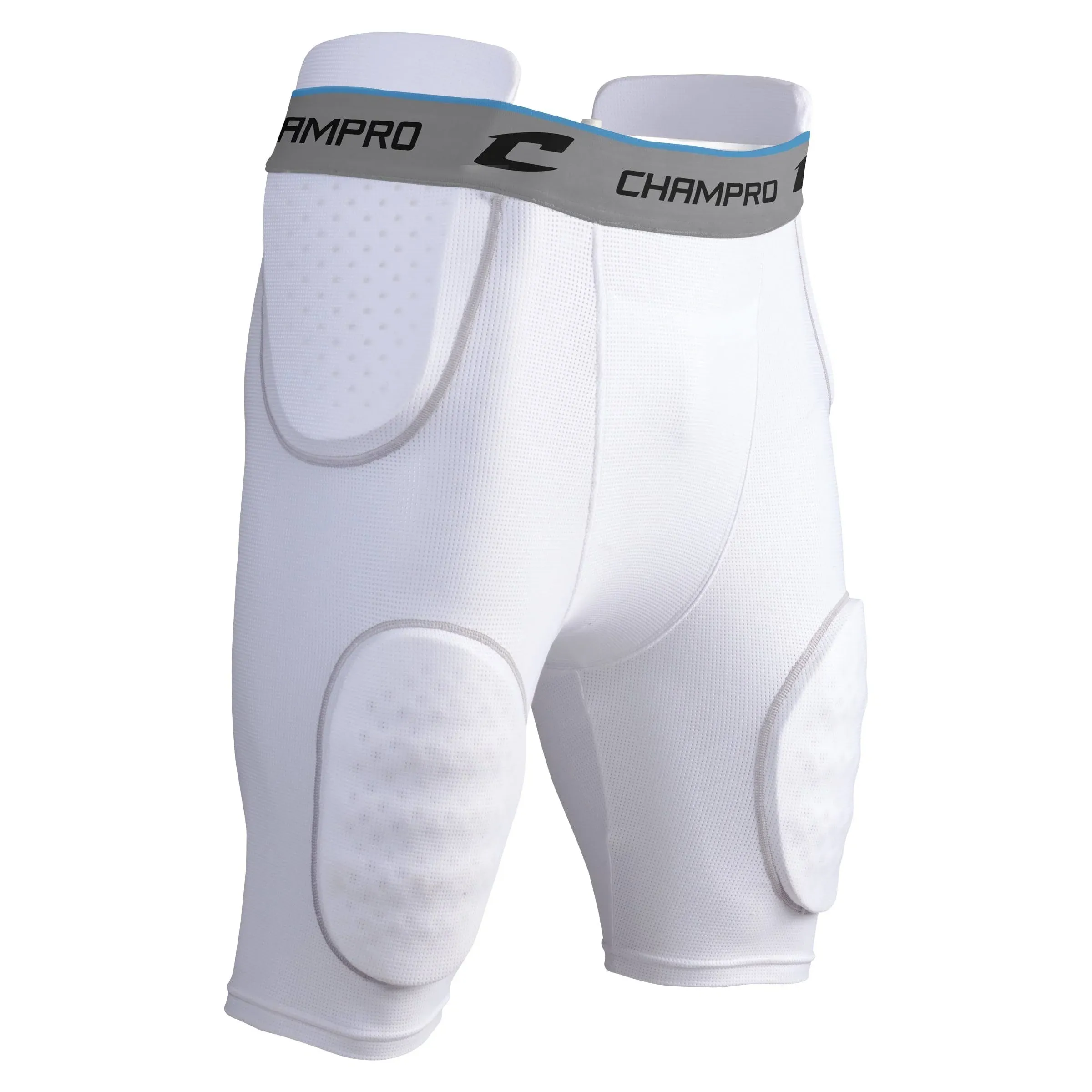 Champro Men's Formation 5-Pad Integrated White/Grey Football Girdle