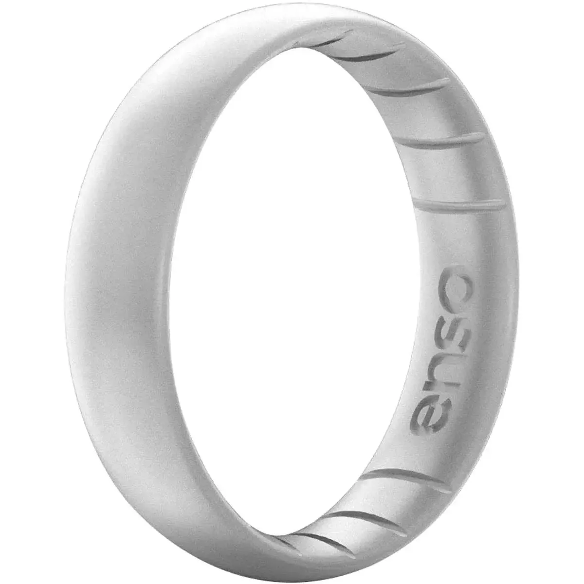 Enso Rings Thin Elements Series Silicone Ring - Silver - 5