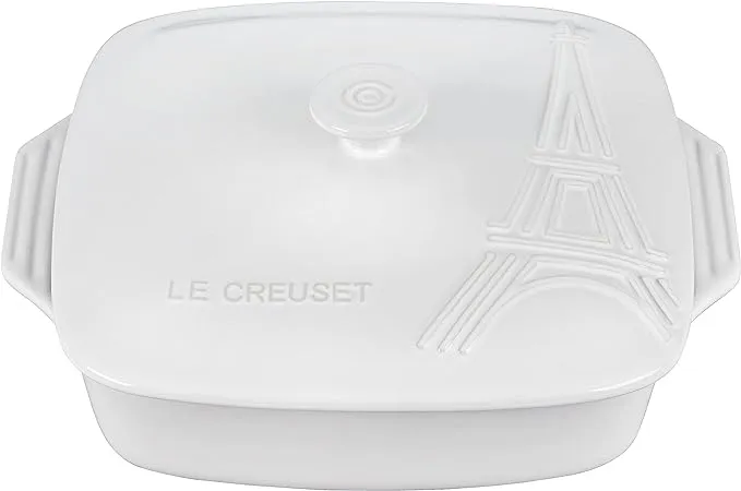 Le Creuset Eiffel Tower Stoneware Covered Square Casserole, 2.5 qt. (9"), White