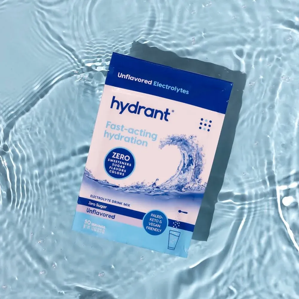 HYDRANT Bulk Unflavored Electrolytes, Fast Acting Hydration with Zero Sugar, Extremely Subtle Taste, Electrolyte Drink Mix (50 Servings, Unflavored)