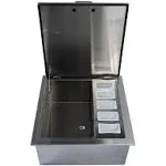 BBQO 25-Inch Drop-In Ice Bin Cooler With Condiment Holder - Luxury