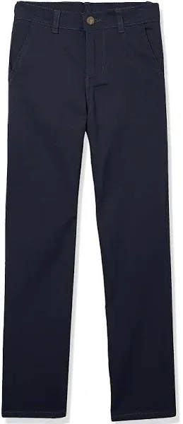 IZOD Boys' School Uniform Twill Pants, Flat Front & Comfortable Waistband with 5 Pockets