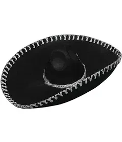 Dress Up America Mexican Sombrero Hat, Black, One Size Fits Most