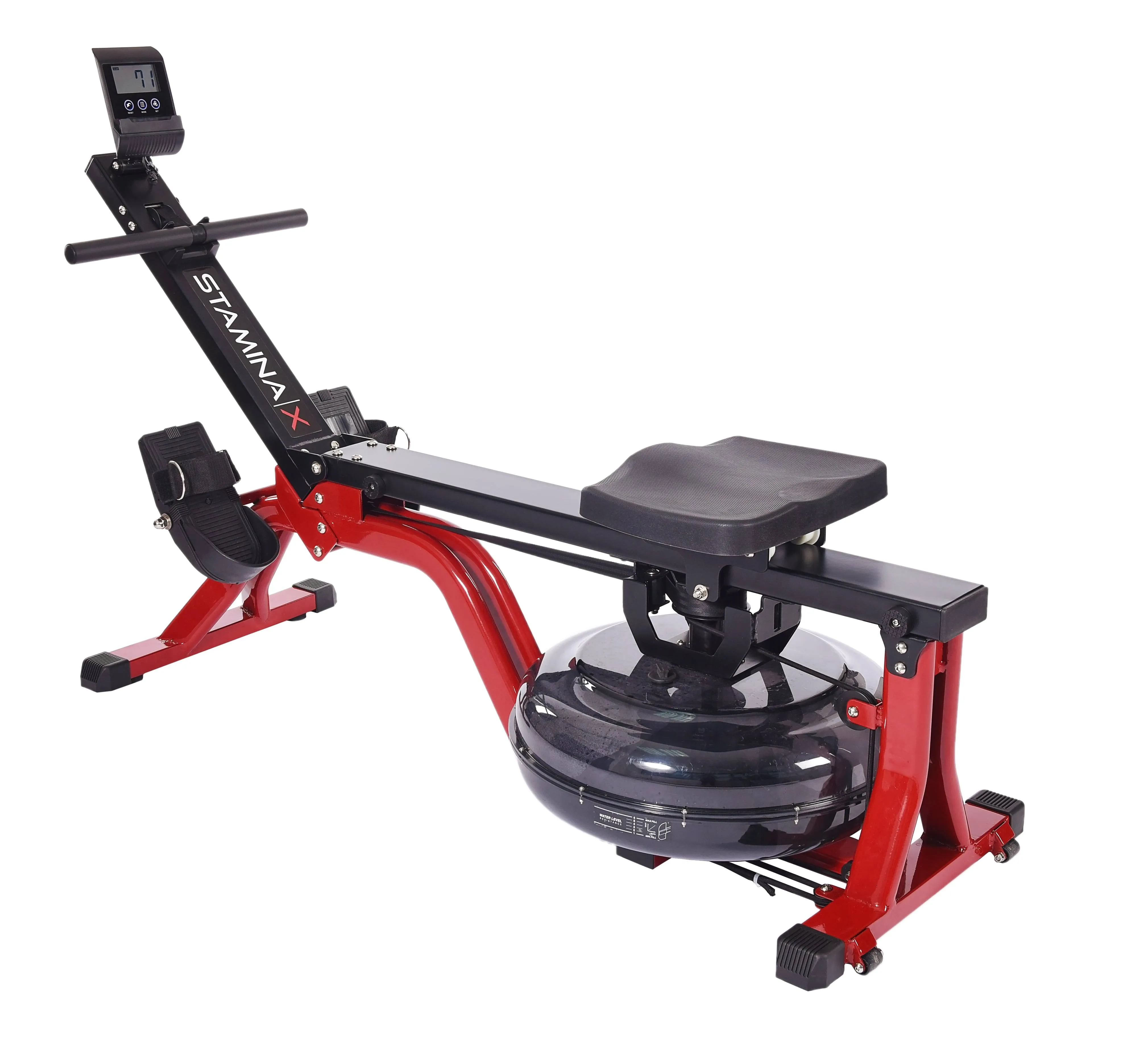 Stamina X Water Rowing Machine with Fitness Coaching App Black / Red