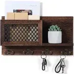 Key and Holder for Wall Decorative - Rustic Organizer Wall Mount Wooden Lette...