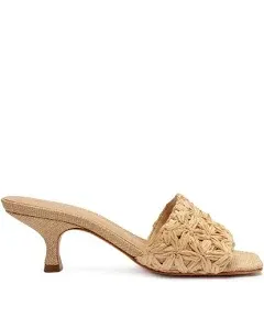 SCHUTZ Women's Dethalia Straw Slide Heels