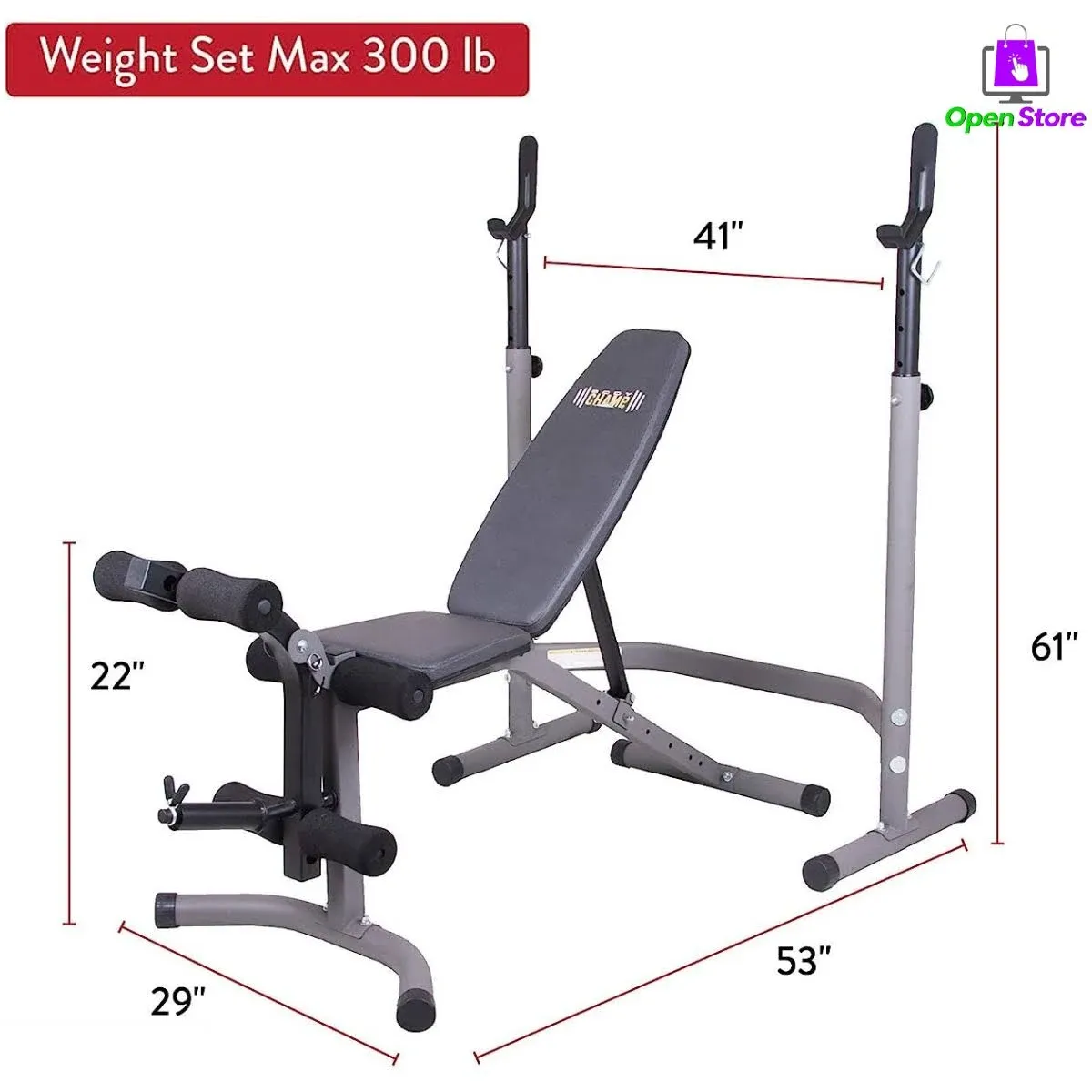 Adjustable Gym Olympic Workout Bench W/ Squat Rack &amp; Preacher Pad Exercises Home