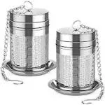 Lullatti Tea Infusers for Loose Tea, (2 Pack) 18/8 Stainless Steel Tea Strainer Set, Extra Fine Mesh Tea Steeper for Brew Tea, Spices & Seasoning