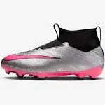 Nike Kids Zoom Mercurial Superfly 9 Academy XXV FG/MG Silver/Pink, 6