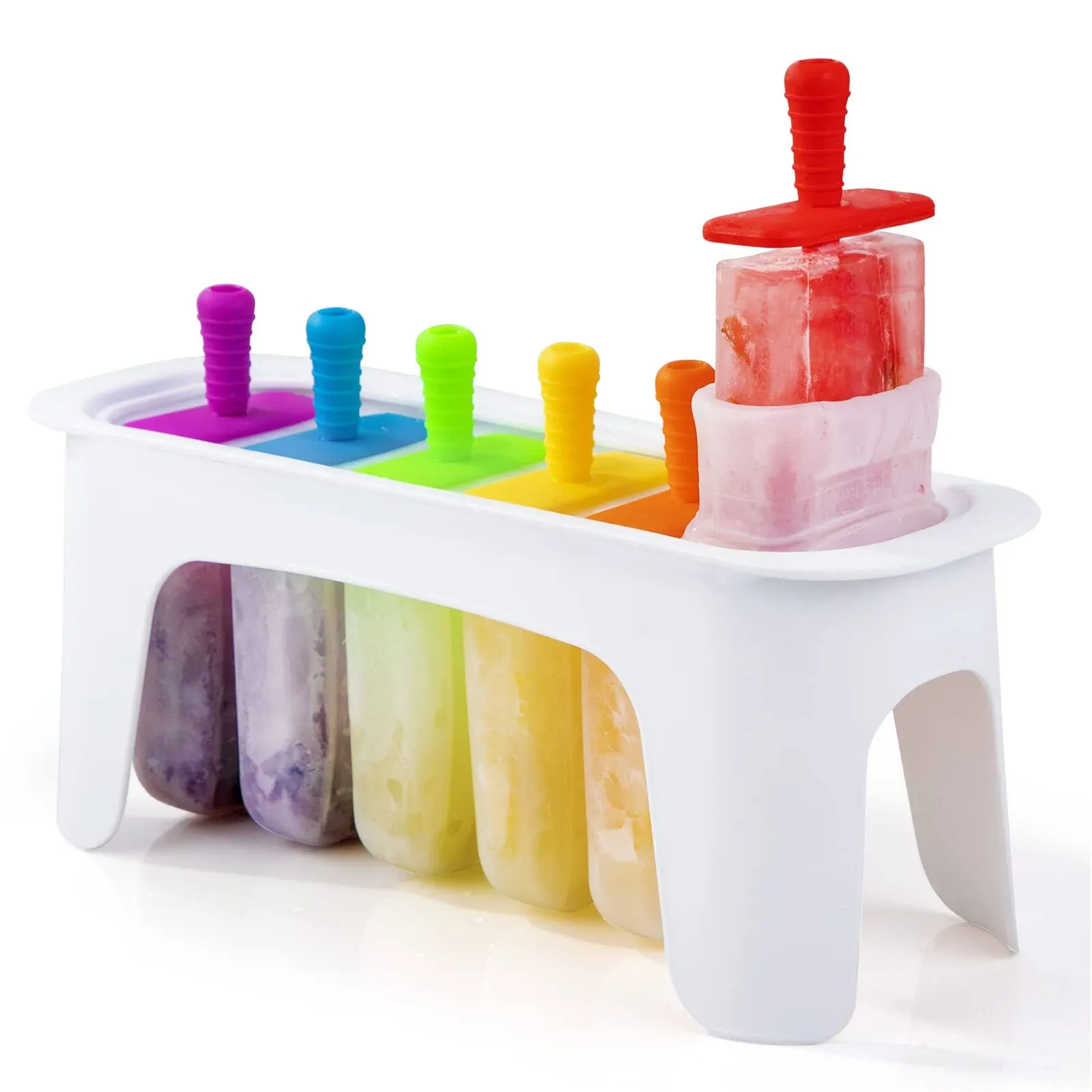 Rainbow Popsicle Molds Silicone Ice Pop Molds Popsicle Maker Easy Release Sil...