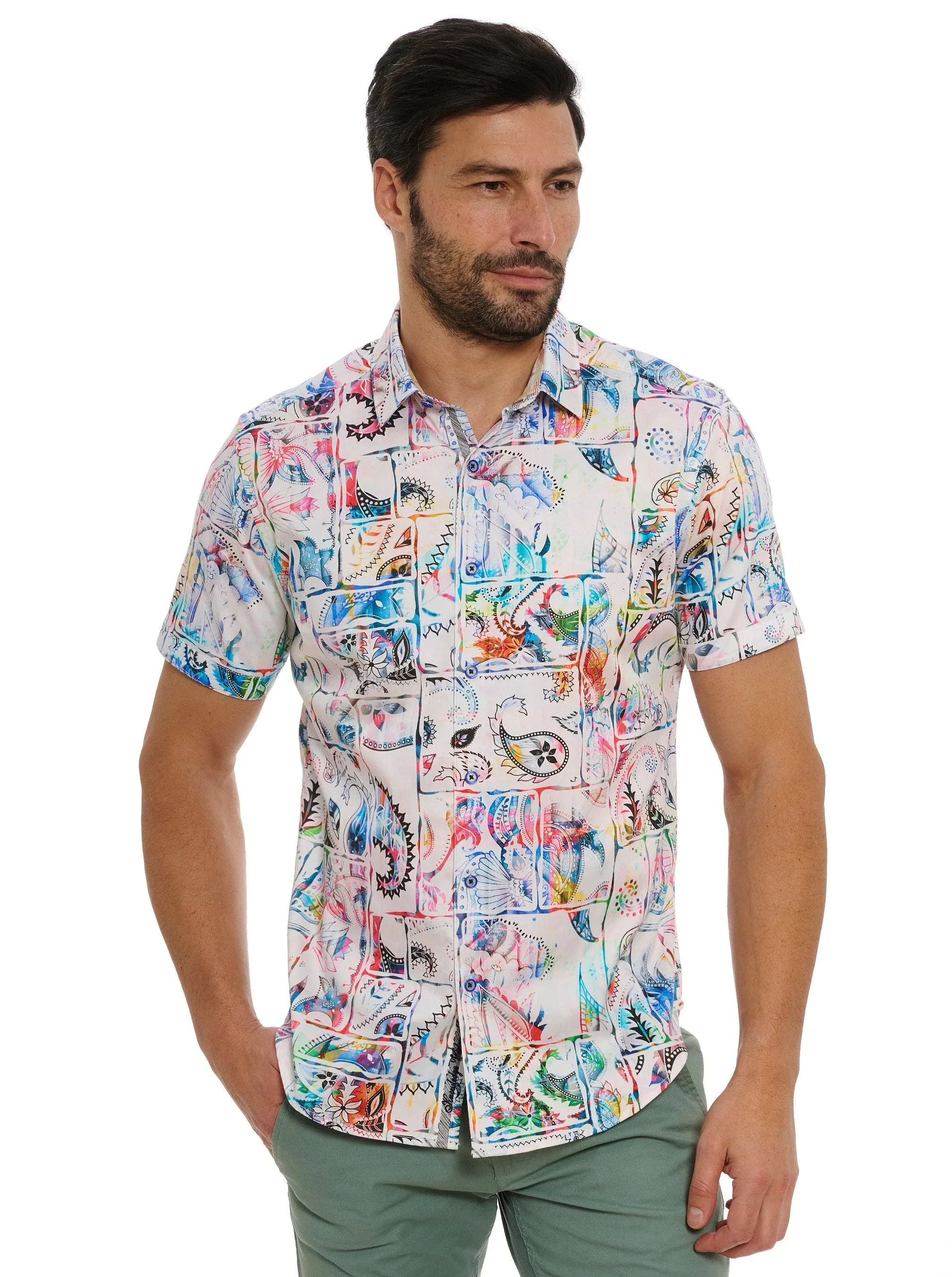 Robert Graham Men's Belize Short Sleeve Button Down Shirt