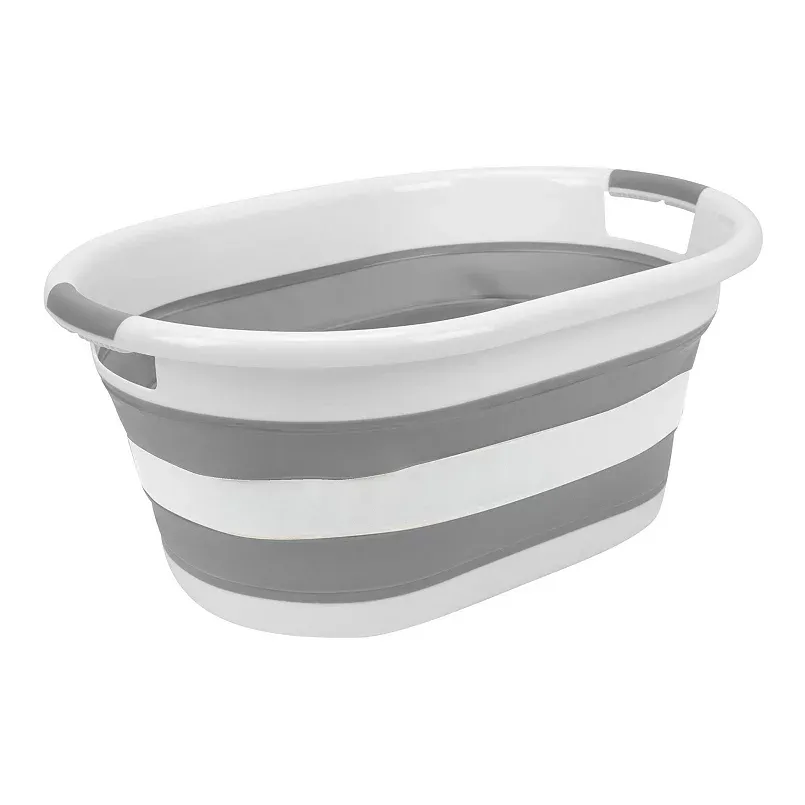 Simplify Collapsible Laundry Basket, Gray, 24.6x17.7x11 inches, 27 Liter Capacity, Easy Storage Lowes.com