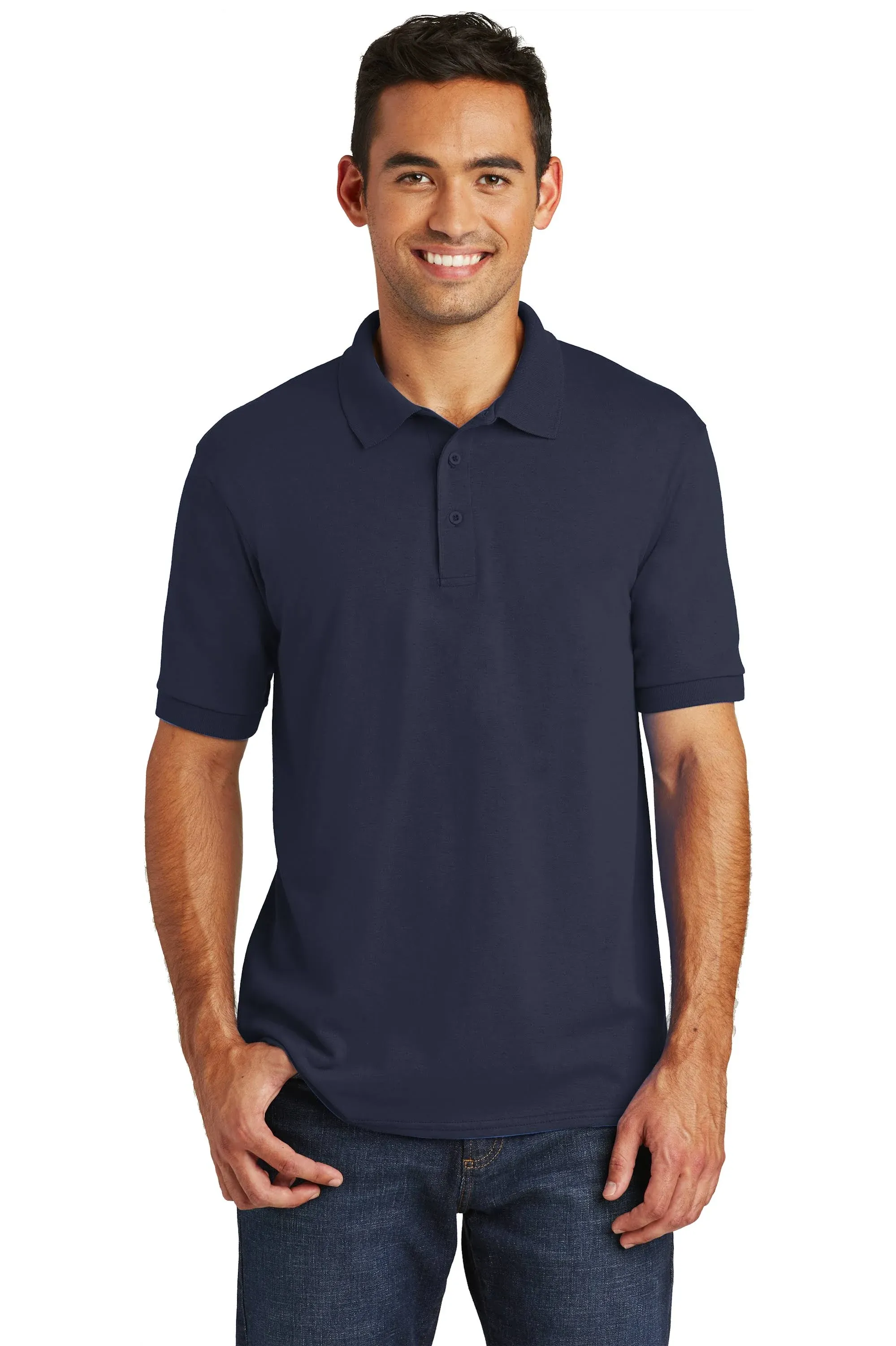 Port & Company KP55 Core Blend Jersey Knit Polo - Deep Navy - S