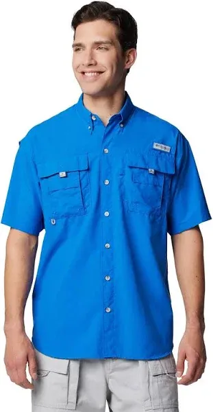 COLUMBIA Men&#039;s PFG Bahama S/S UPF 30 Vented Fishing/Hiking Shirt LT Tall