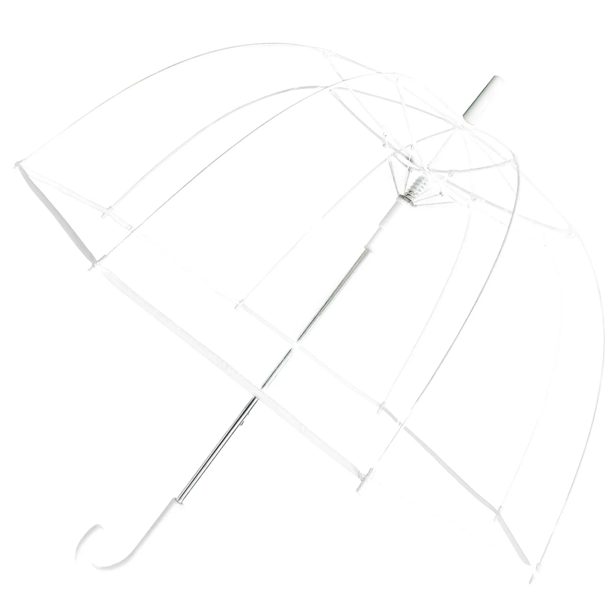 Weather Station Rain Umbrella, Automatic Compact Clear Dome Folding Umbrella, Windproof, Waterproof, Lightweight, and Packable for Travel