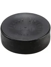 MyLec Hockey Pucks for Outdoor Hockey, Training Pucks for Street Hockey, Durable & Lightweight Solid Plastic Pucks, No Friction Ice Hockey Pucks, One-Size (Black, Pack of 6)