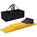 RV Leveling Blocks One Top Tire Wheel Chock and 9 Pack Interlocking Leveling ...