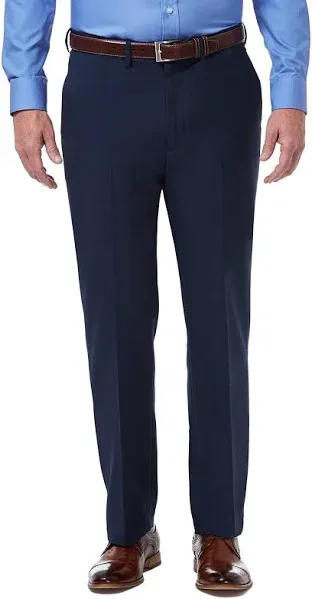 Haggar Blue Premium Comfort 4-Way Stretch Slim Fit Flat Front Dress Pants