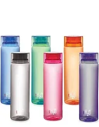 Cello H2O Unbreakable Plastic Bottle Set, 1 Litre, Set of 6, Got Some scratches 