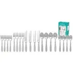 B&F Piece Nikita Bistro 20 Pc Forged Stainless Steel Flatware Set, 3.4 LB, Silver