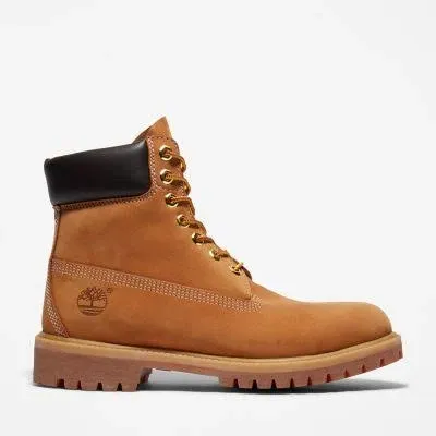 Timberland Mens 6" Premium Boot Leather Closed Toe Ankle, Med Orange, Size 8.5