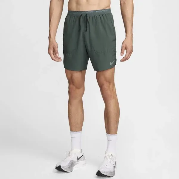 Nike Dri-FIT Stride Men's 7" Brief-Lined Running Shorts (as1, Alpha, xx_l, Regular, Regular, Ghost Green/Midnight Navy)