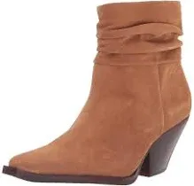 Nerlinji Womens Suede Pointed Toe Ankle Boots In Brown