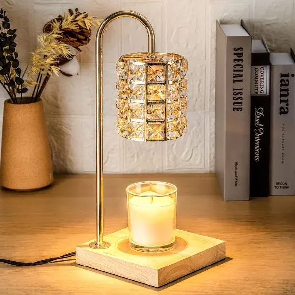 Candle Warmer Lamp with Timer, Wax Melt Warmer Electric Candle Warmer Light, Modern Vintage Mothers Day Gifts for Mom Aesthetic Room Home Decor Cozy House Warming Gifts, Square Diamond