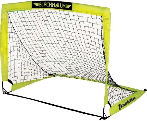 Franklin Sports Blackhawk Soccer Goal - Pop Up Backyard Soccer Nets - Foldable Indoor + Outdoor Soccer Goals - Portable Adult + Kids Soccer Goal - 4'