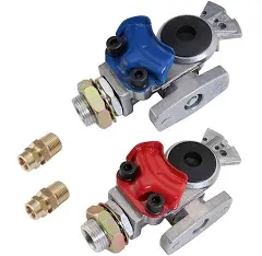 KOOTANS 1 Pair Service Emergency Gladhands with Valve Switch Die Cast Aluminu...