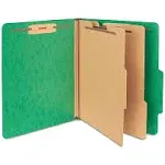 Staples Moisture Resistant Classification Folder, 2-Dividers, 2.5" Expansion, Letter size, Green, 10/Box (ST614621-CC)