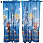 Sonic The Hedgehog Kids Room Window Curtain Panels Drapes Set, 82 In x 63 In,