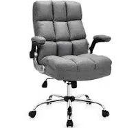 POWERSTONE Ergonomic Office Chair Big and Tall High-Back Executive Computer Desk Chair Upholstered Comfortable Home Office Chair with Flip-up Arms