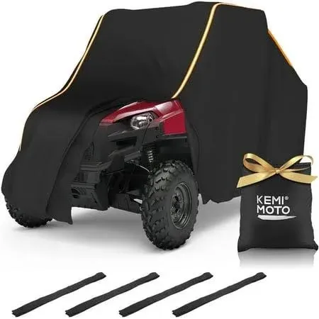 KEMIMOTO UTV Cover 2 Seater All-Weather Protection, Compatible with Polaris Ranger XP 1000/ Mule/Pioneer/Wolverine/CFMOTO UForce, Ranger Cover 2-3 Seater PU Oxford Cloth Windproof Medium Size