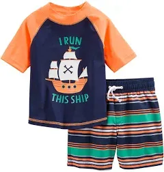 Simple Joys by Carter's Baby Boys' Toddler 2-Piece Swimsuit Trunk and Rashguard