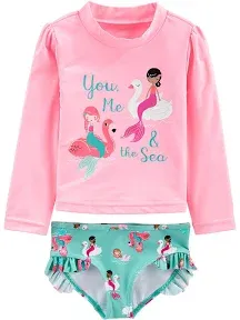 Simple Joys by Carter's Girls' 2-Piece Rashguard Set