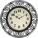 Westclox Wrought Iron Style Bronze Analog Quartz Accuracy 12" Round Wall Clock