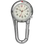 NICERIO Clip-on Fob Watch,Night Light Alloy Watch Ideal for Doctors Nurses Rock Climbing Mountaineering (White)