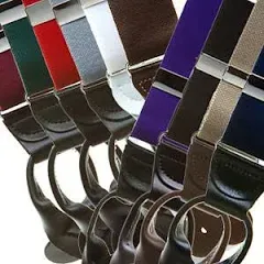 Solid Color Suspenders - 1.5-Inch Wide Elastic - Y-Back - Button - Many Colors & 4 Sizes Including Big & Tall