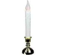 8.5" White and Gold Battery Operated LED Christmas Candle Lamp with Automatic Timer - Bed Bath & Beyond - 29308865