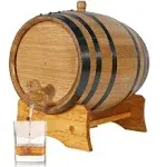 3 Liter Oak Aging Barrel with Stand, Bung and Spigot - Wooden Whiskey Barrels Wine Barrel Decanter For The Home Brewer, Distiller, Wine Maker and Cocktail Aging - Bourbon Barrel Gifts For Men