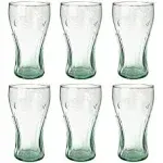 Libbey Coca-Cola 16-3/4-Ounce Glass Tumblers, Georgia Green, Set of 6