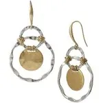 Robert Lee Morris RLM Two Tone Wire Wrapped Orbital Circle Drop Earrings NIB